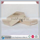 Caoxian Craftmanship Unfinished Double Bottle Wooden Wine Box thumbnail-1