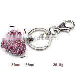 Wholesale Heart Shaped Metal Keyring Rhinestone Key Chain KY07-0006 thumbnail-2