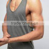 2017 Cheapest Wholesale High Quality Summer Custom Grey Gym Wear Comfortable Cotton Spandex Casual Men's Sport Tank Tops thumbnail-3