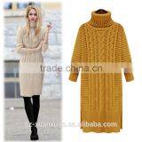 Fashion European and American Winter High-end Long Pullover Sweater Dress for Women thumbnail-2