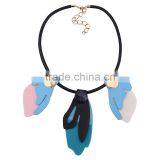 The New Big Brand Colorful Arcylic Leaf Pendant Necklace for Womens thumbnail-4