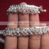 SILVER TONE Foot Chain ANKLET Bracelet PAYAL Pair thumbnail-2