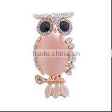 Korean Style Cat Eye Owl Brooch Custom Pink Cat Eye Owl Brooch Luxury Owl Brooch for Girlfriend Gifts thumbnail-1