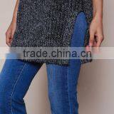 MGOO Hot Sale Women Turtleneck Sweaters Dress Vest Sleeveless Fashion Charcoal Knitted Dress For Winter thumbnail-3