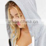 Relax Fit Zip-Up Oversized Hoodie Women Finished Hem Sweatshirt thumbnail-4