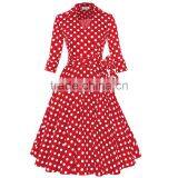 Walson Z&M 2016 Retro 50s Prom Dress Cheap Vintage Long Sleeved Polka Dots Swing Jive Dress Rockabilly Prom Dress 50s thumbnail-4