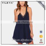 Fashion V-neck Midi Party Dress Lace Crochet Dress thumbnail-1