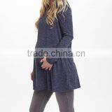 Clearence Long Sleeve Maternity T-Shirt With Navy Heather Cutout-Back Maternity Tunic Tops Women Wear WT80817-65 thumbnail-3