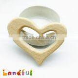 Hot Non-Toxic Wood Organic Heart Teething Ring Wooden Baby Toys thumbnail-4