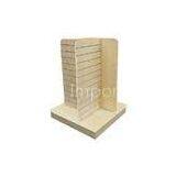 Garment Gondola Four Side MDF Slatwall Display Stand Units With Wire Hooks, Hangers