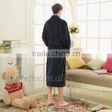 Men Warm Night Robe 100% Polyester Bath Gown Coral Flannel Pajamas Set thumbnail-5