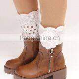 Hot Brown Women Knitting Snowflake Deer Shape Footless Knee Socks Leg Warmer thumbnail-1
