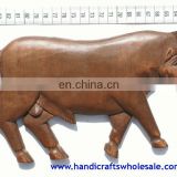 Large Handmade Wall Art Bull Figurine Unique Farm Animals Statues Affortable Novelty Collectible Woodcraft Gifts Unique Ornament