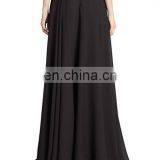 New Style Casual Simple Design Back Zipper Fully Lined Muslim Women's Chiffon Long Skirt thumbnail-2