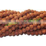 Rudraksha Medium Chikna Beads String (mala) 5 Mukhi (five Face), Size: 14mm thumbnail-1