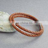 Men's Jewelry Braided Custom Man Made Leather Bangles for Him