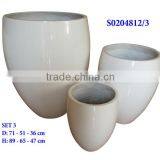 Glossy Light Cement Planters | S0204812/3 thumbnail-1