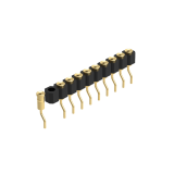 Dnenlink 2.54mm Pitch Single Row H4.0mm Concave Contact Female HeaderRight Angle SMT Type PogoPin Header thumbnail-4