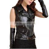 Women pu Leather Sleeve Less Jacket thumbnail-2