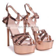 Silver Mermaid Heavy Stiletto Ladies Platform With Gathered Front Straps High Heels Sandals Shoes Ladies Bridal Footwear Shoe thumbnail-4