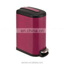 10L 40L Household Garbage Bin Stainless Steel Pedal Recycle Bin Powder Coating Dark Red Soft Close Foot Trash Can