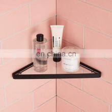 Glass Home Bathroom Accessories Black Stainless Steel Corner Wall Shower Shelves Holder Caddy Rack Hanging Organizer Storage thumbnail-1