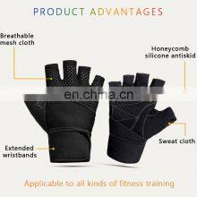 Hot Selling Silicone Anti-slip Manly Fitness Weight Lifting Gym Gloves With Wrist Wraps thumbnail-3