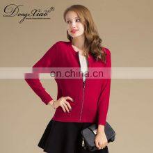 Soft Warm Short Cashmere Cardigan Solid Color Full Zip Woman Cashmere Sweater thumbnail-1