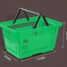 30L Supermarket Plastic Shopping Basket With Metal Handles, Wire Handles Supermarket Shopping Baskets thumbnail-2