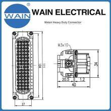 Wain Heavy-duty Connector Hd-064-fc (z) Insert With 128 Pins, Ultra-high Density Insert, Rectangular Connector, Aviation Plug thumbnail-3