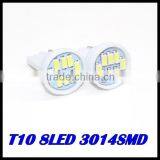 2015 New Product White T10 Led 3014smd T10 8smd 194 168 192 W5W Super Bright Auto Led Car Lighting Wedge