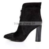 Top Fashionable Rhinestone Women Boots Andkle Boots Leather Heels thumbnail-4