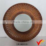 Antique Fashion Shaving Round Metal Wall Mirror thumbnail-1