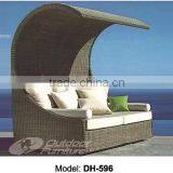 Rattan Furniture Outdoor Garden Wicker Daybed With Canopy (DH-596)