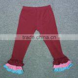 2015 New Style Boutique Solid Aqua Triple Ruffles Girl Shorts MS0101 thumbnail-6