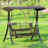 Patio Rattan Swing Chair With Canopy thumbnail-1