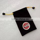 Soft Black Velvet Drawstring Carry Gift Bag Silver Lining 6.5" x 8" thumbnail-6