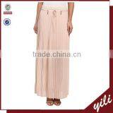 Maxi Skirt With Accordion Style Design Elastic Waistband Long Dress thumbnail-1