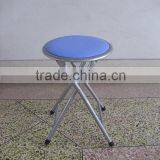 Living room furniture blue metal iron folding stool kids stool with PVC cushioned seat made in china