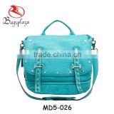 MD5-026 Hot Sale Rivet Ladies Genuine Leather Satchels Bag
