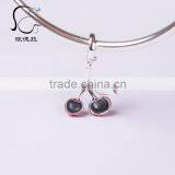 Leaves Enamel Silver Initial Letter Pendant thumbnail-3