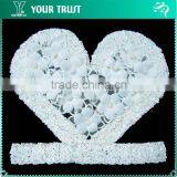 White Love 3D Flower Pearl Sequin Shirt Bead Applique Patches thumbnail-1