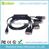 USB 2.O to 4 ports RS232 Cable