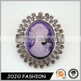 Oval Purple Diamond Elegant Goddess Drip Pictures Ex-factory Price Beauty Brooch Pin Supplier's Choice thumbnail-1
