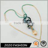 Fancy Electroplating Metal Bead Chain Necklace Beaded Jewelry With Pendant thumbnail-1