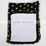 Black and Gold Polka Dot Baby Blanket Baby Bedding Blanket Nursery Black and Gold thumbnail-2