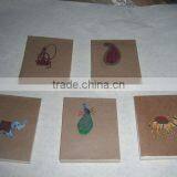 Kraft Paper Covered Handmade Paper Notepads with Indian theme Prints