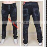 Hand Made High Quality Black Denim Pants Jeans Denim Jeans thumbnail-1