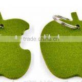 Bitten Green Apple Image Felt Keychain thumbnail-1
