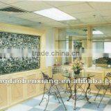 Iron Frame and Glass Palate Desk and Chairs Table Best-selling Metal Furniture